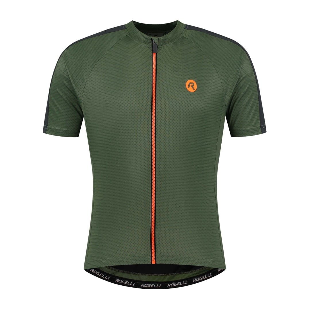 ROGELLI EXPLORE FIETSSHIRT KORTE MOUWEN ZWART GROEN ORANJE ZWART Ricks Fietskleding