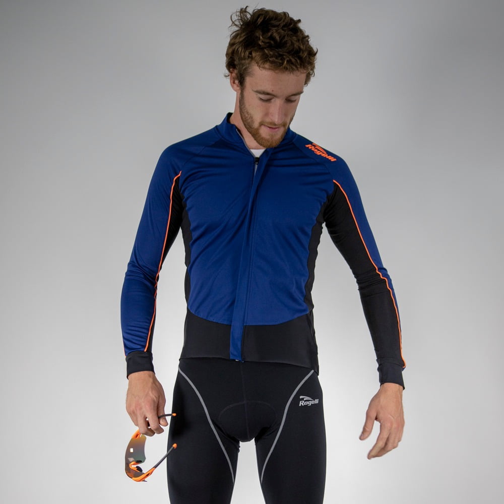 Rogelli W2 Fietsshirt lange mouwen Heren Blauw Oranje - Afbeelding 3