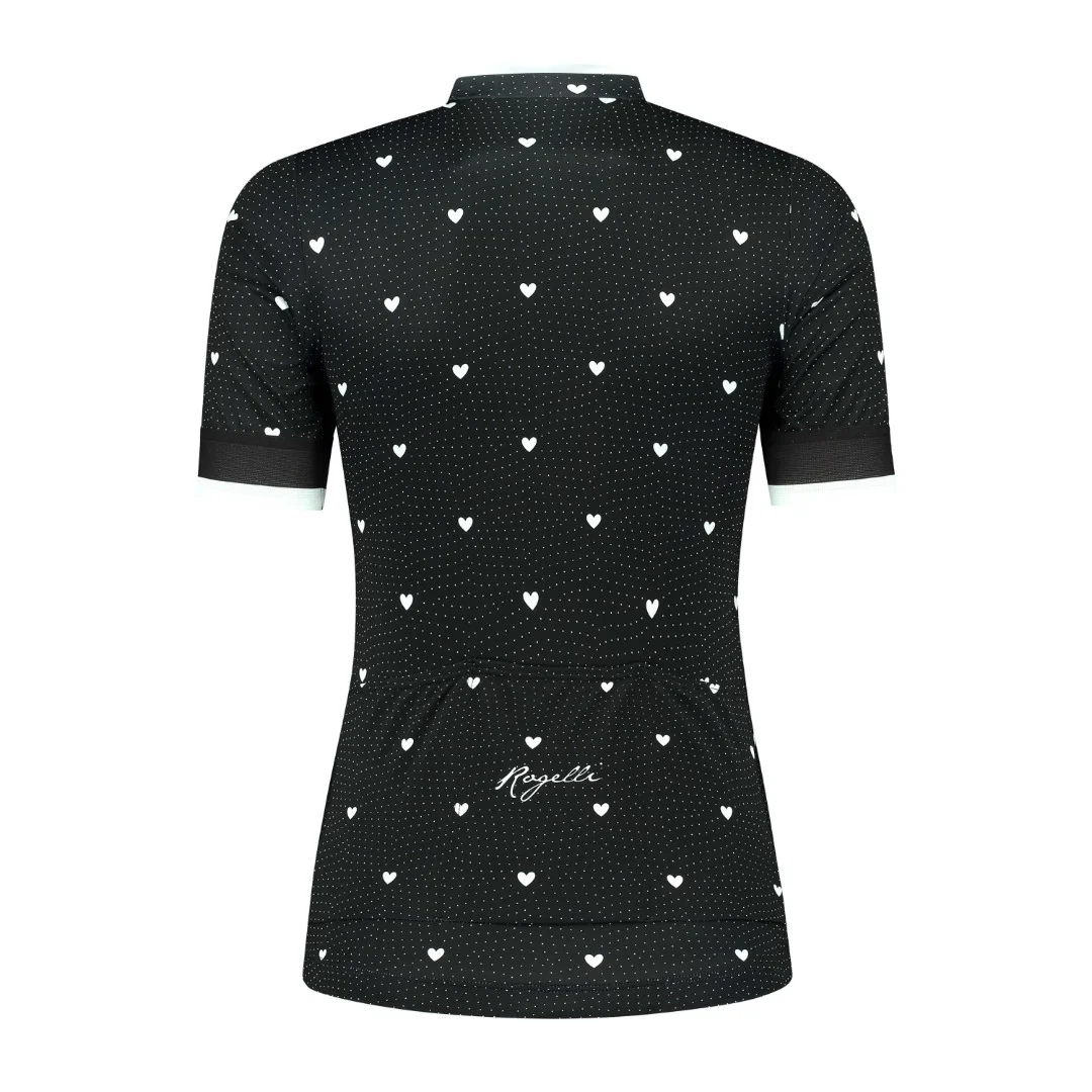 Rogelli Hearts Fietsshirt Zwart/Wit Dames - Afbeelding 2
