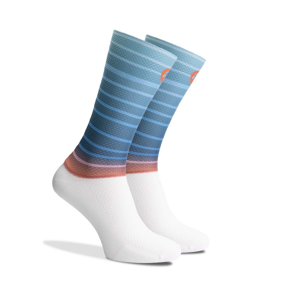Rogelli Surf zomer fietssokken - blauw/oranje