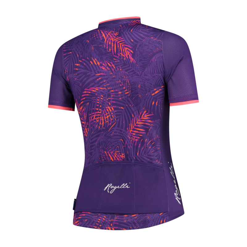 Rogelli Flora Dames Fietshirt Korte Mouwen – Bordeaux/Coral - Afbeelding 2