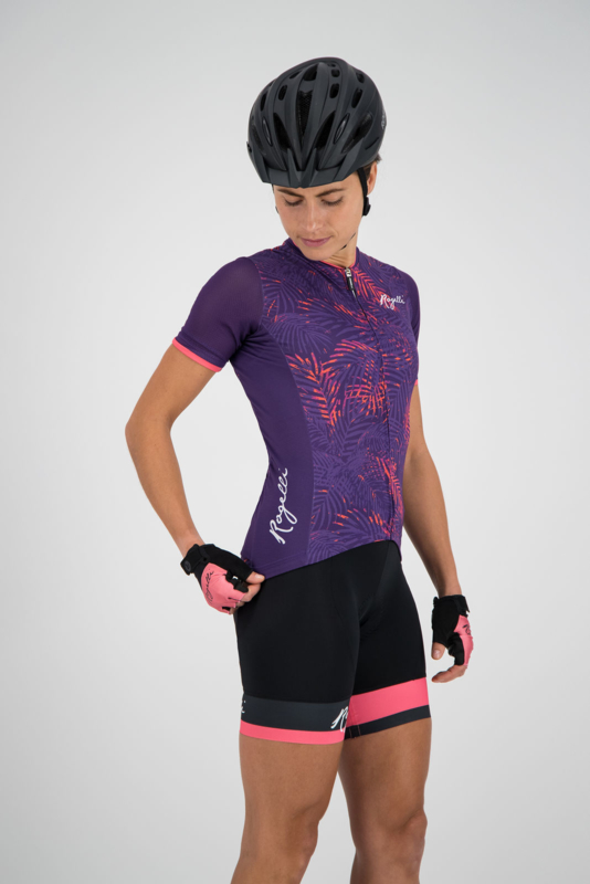 Rogelli Flora Dames Fietshirt Korte Mouwen – Bordeaux/Coral - Afbeelding 3
