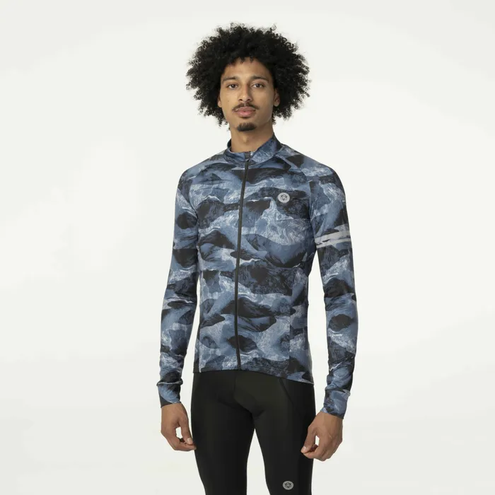 Agu Abstract Mountains Fietsshirt Lange Mouwen Performance Heren Blauw - Afbeelding 3