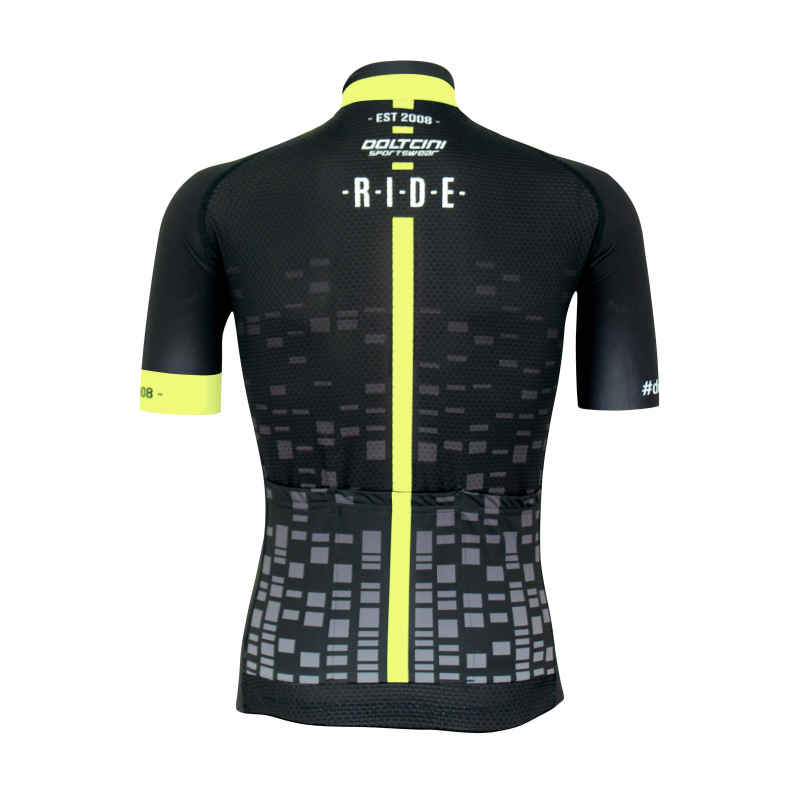 Doltcini Wielershirt korte mouwen PRO KIDS fluo geel - CUBO - Afbeelding 2