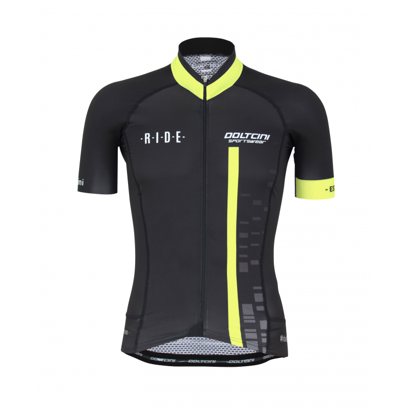 Doltcini Wielershirt korte mouwen PRO KIDS fluo geel - CUBO