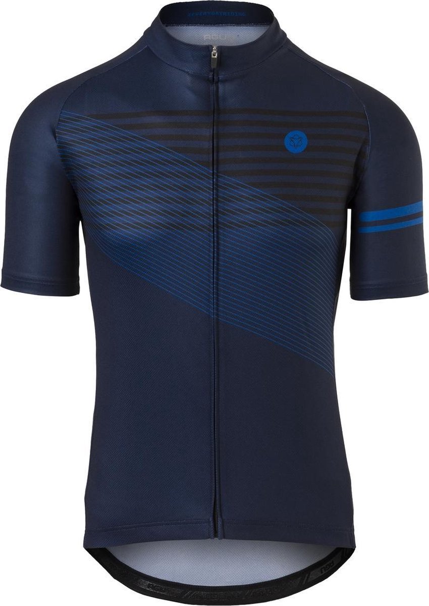 AGU Striped Fietsshirt Essential Heren - Blauw