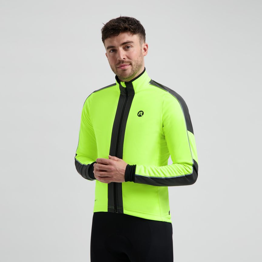 Rogelli Essential HI VIS Winter Fietsjack Heren - Neon Geel - Afbeelding 3