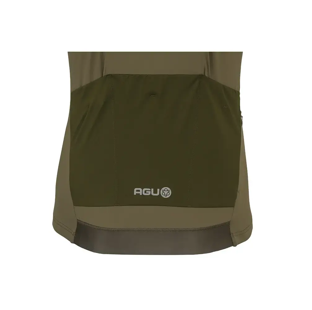 AGU Colorblock Performance Fietsshirt Korte Mouwen Beige/Groen Heren - Afbeelding 3