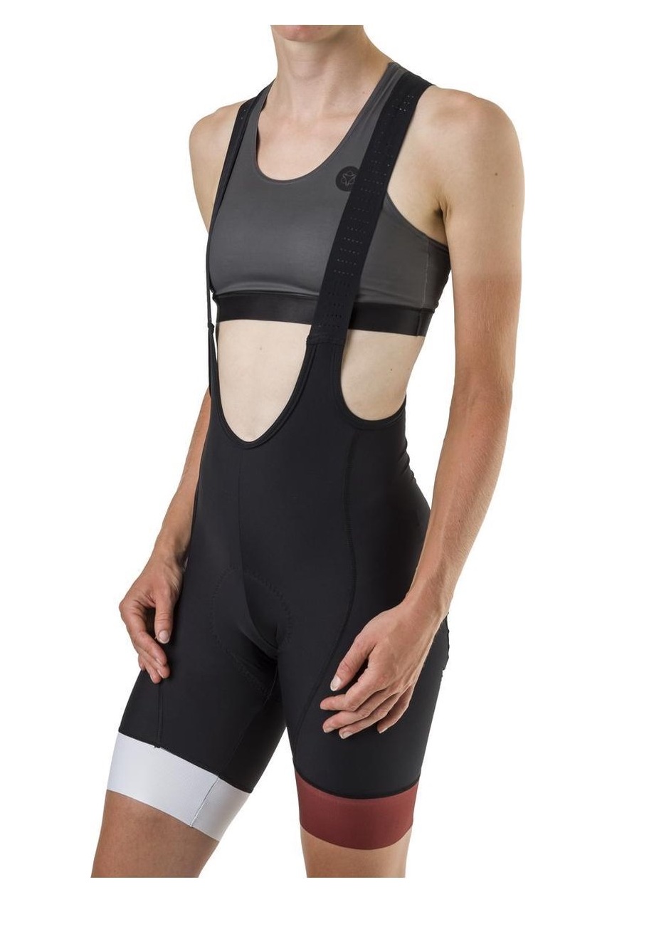 AGU Bibshort SIX6 Dames Met Bretels Zwart/Bruin - Afbeelding 2