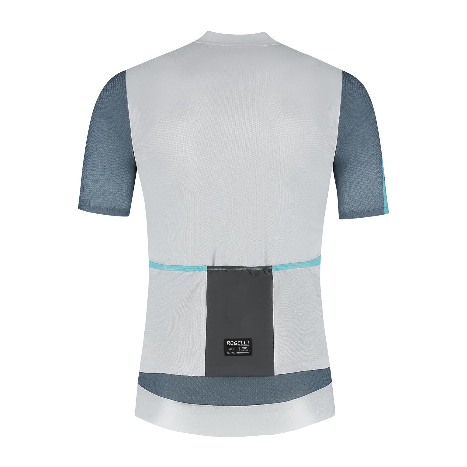 Rogelli Fast Fietsshirt Heren – Grijs/Turquoise - Afbeelding 2