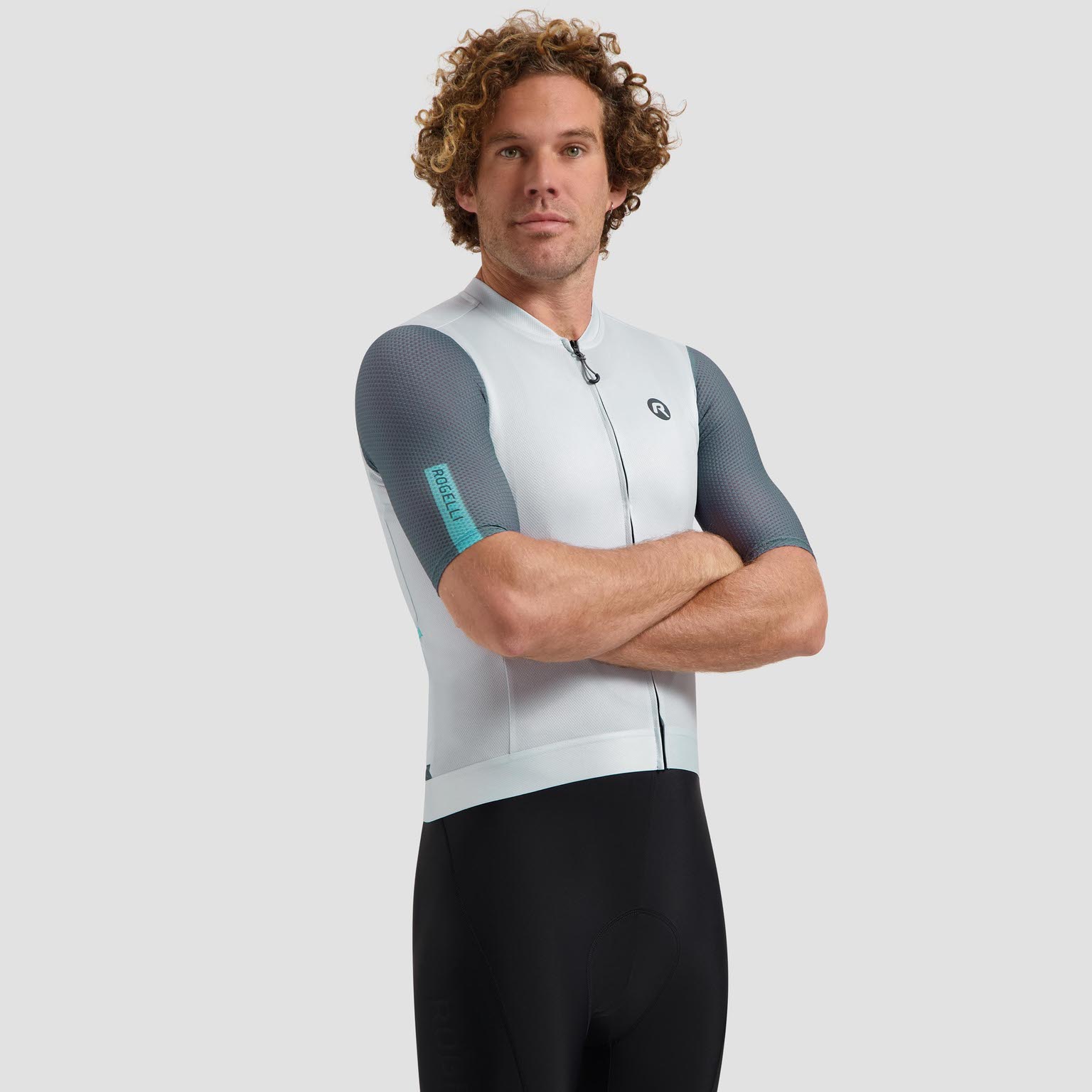 Rogelli Fast Fietsshirt Heren – Grijs/Turquoise - Afbeelding 3