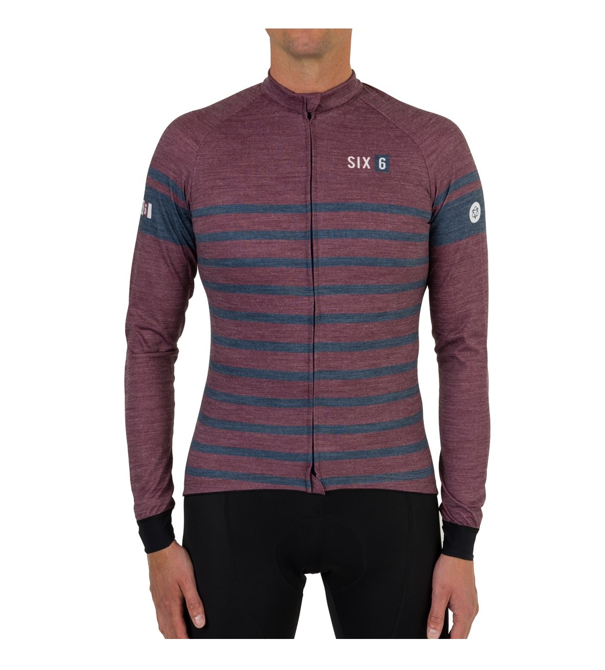 AGU Merino Fietsshirt Lange Mouwen SIX6 Heren – Blauw - Afbeelding 3