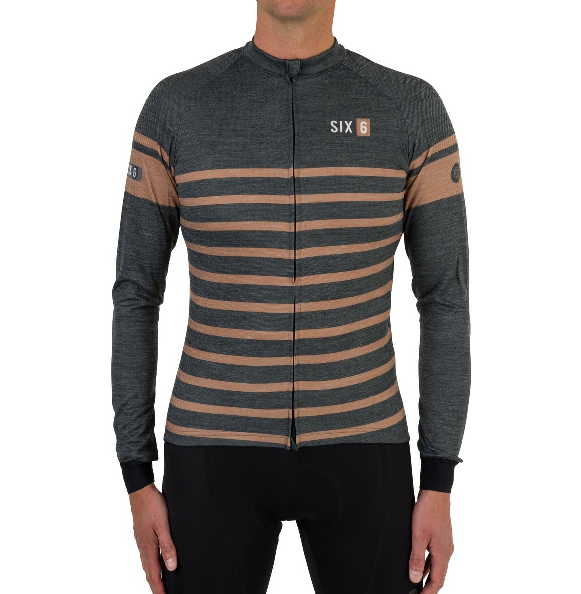 AGU Merino Fietsshirt Lange Mouwen SIX6 Heren Black/Brown - Afbeelding 3