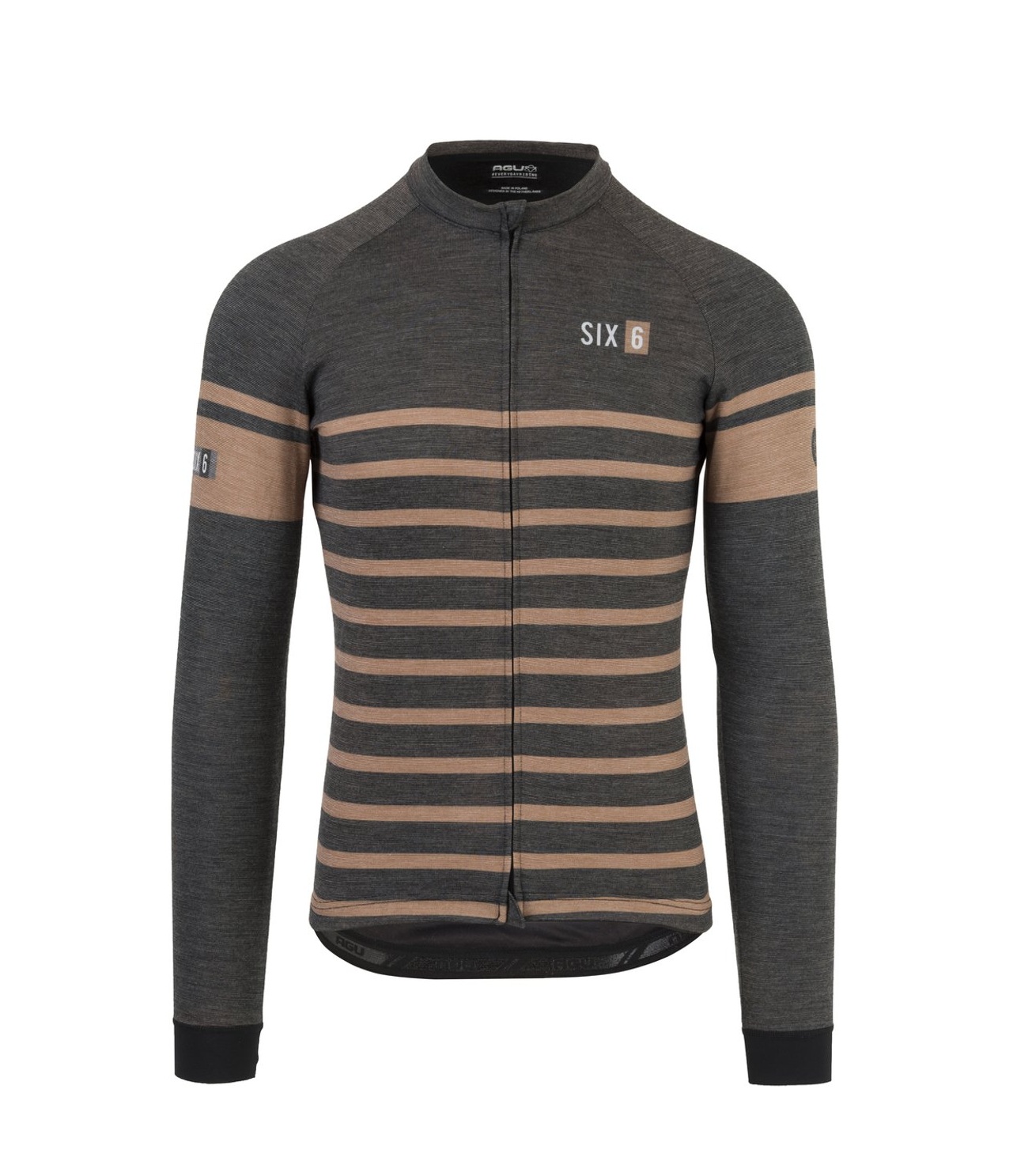 AGU Merino Fietsshirt Lange Mouwen SIX6 Heren Black/Brown
