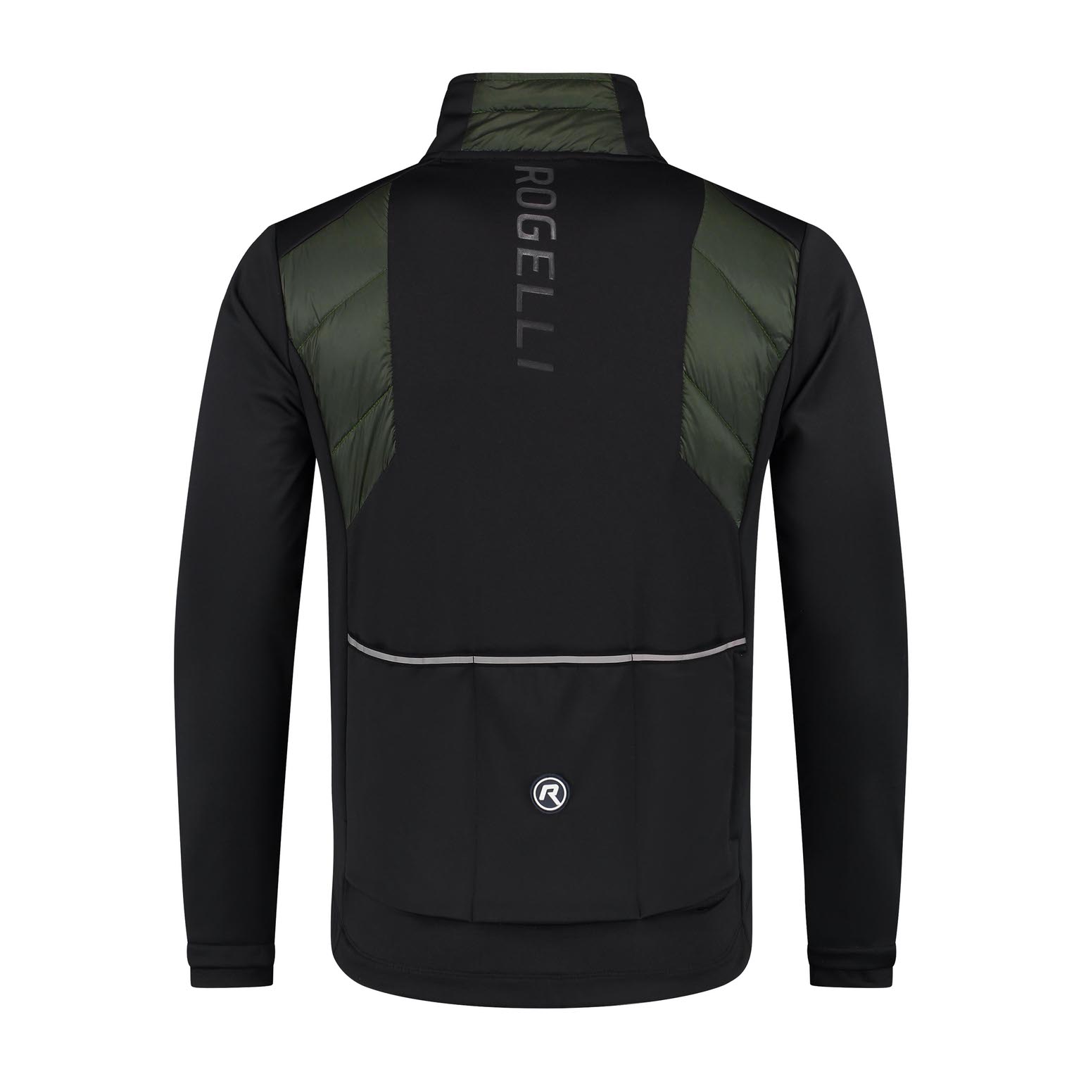 Rogelli Winter Fietsoutfit Heren – Wadded II Winterjack Legergroen/Zwart & Core Bibtight Zwart - Afbeelding 2